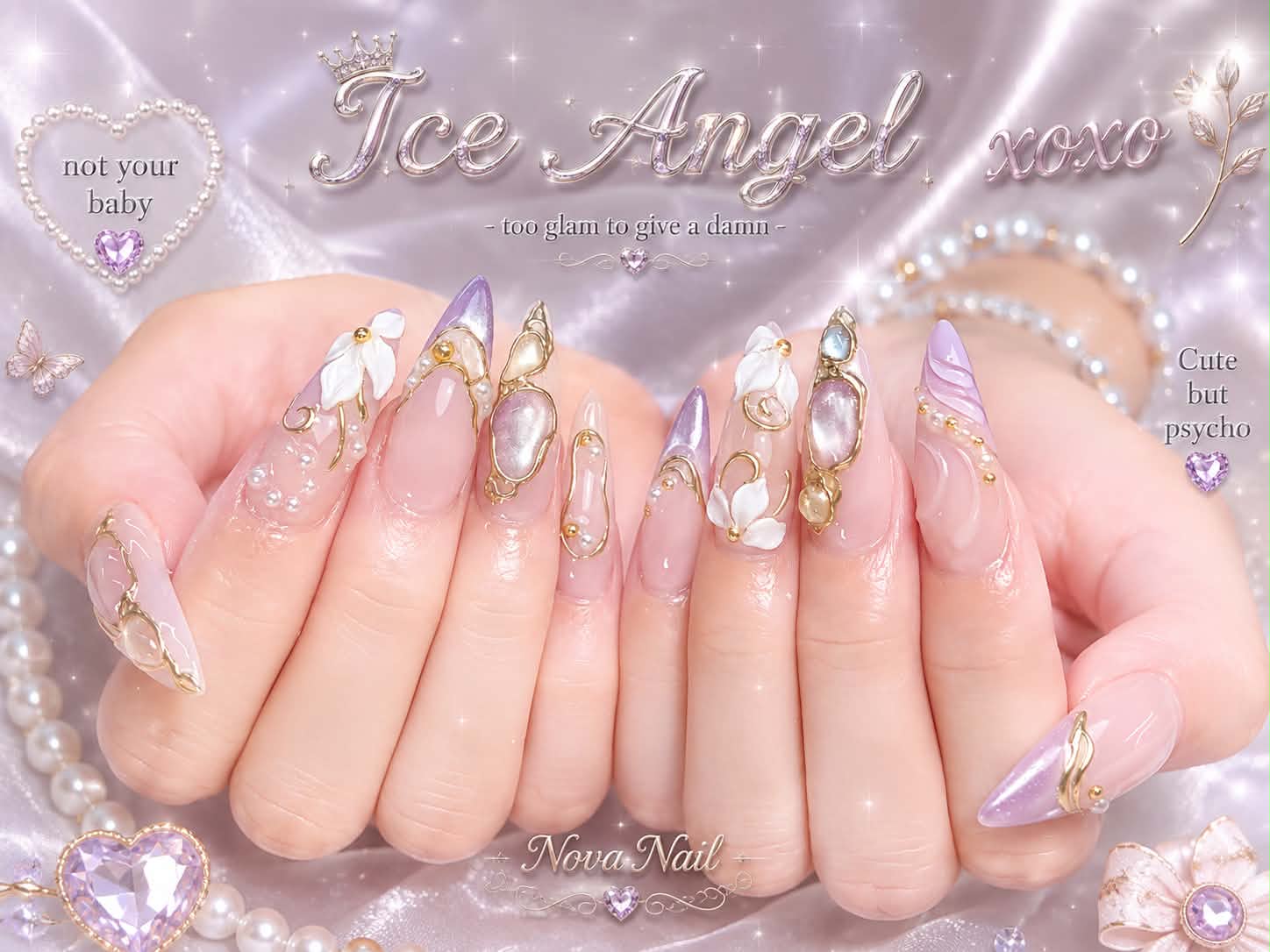 Pastel jewel nail design